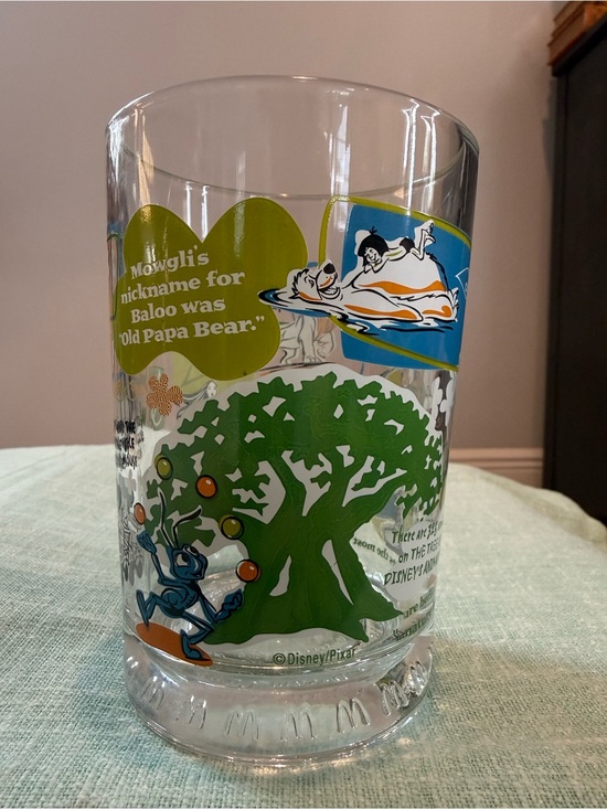 Disney Other - Collectible McDonald’s Disney Green Jungle Illustration Glass